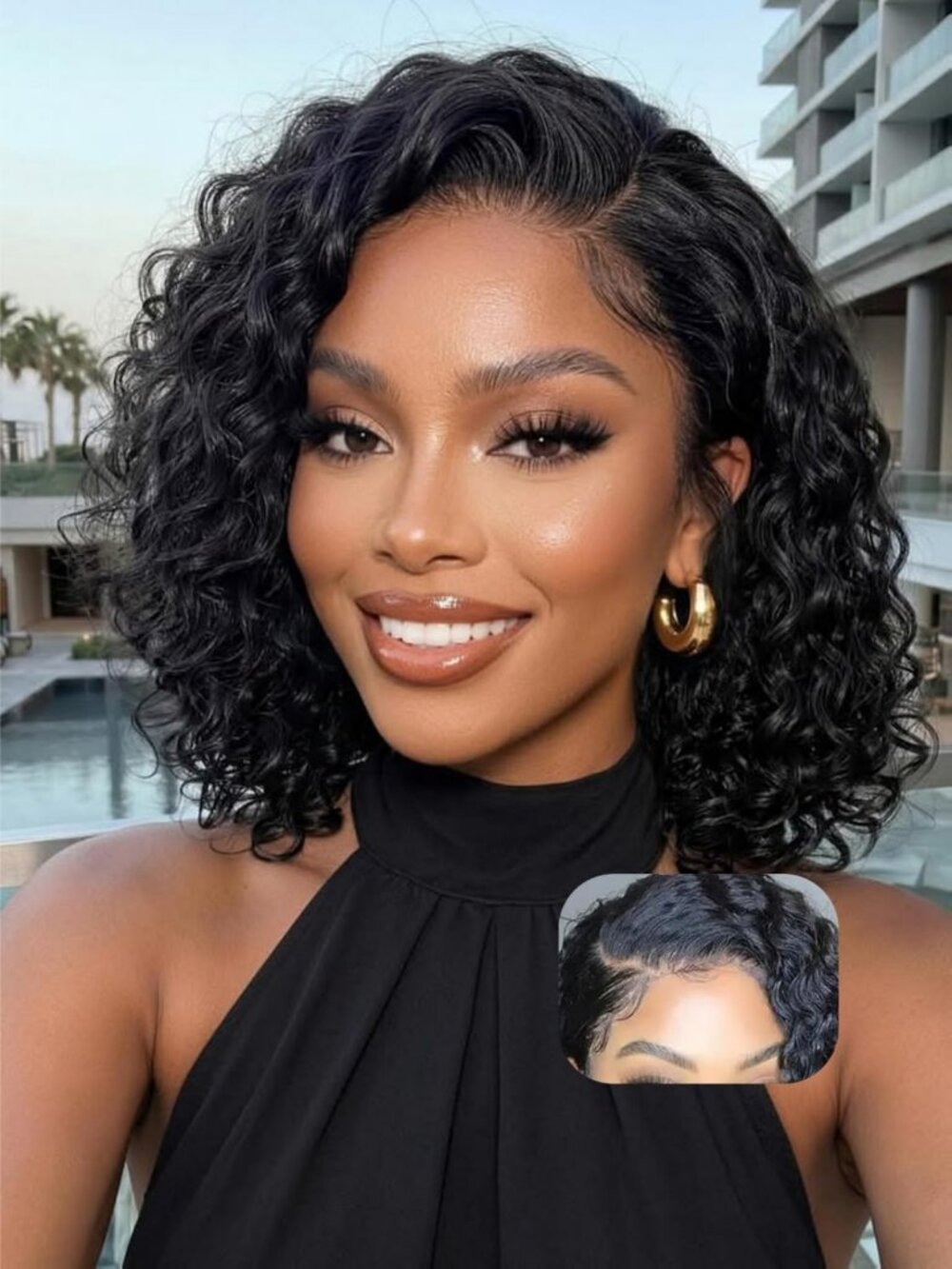 Curly Bob Human Hair Wig - 13x4 HD Lace Front, Stylish & Natural Look for Women